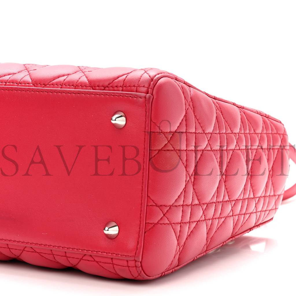 D*or lambskin cannage medium lady D*or red (23*20*12.1cm)