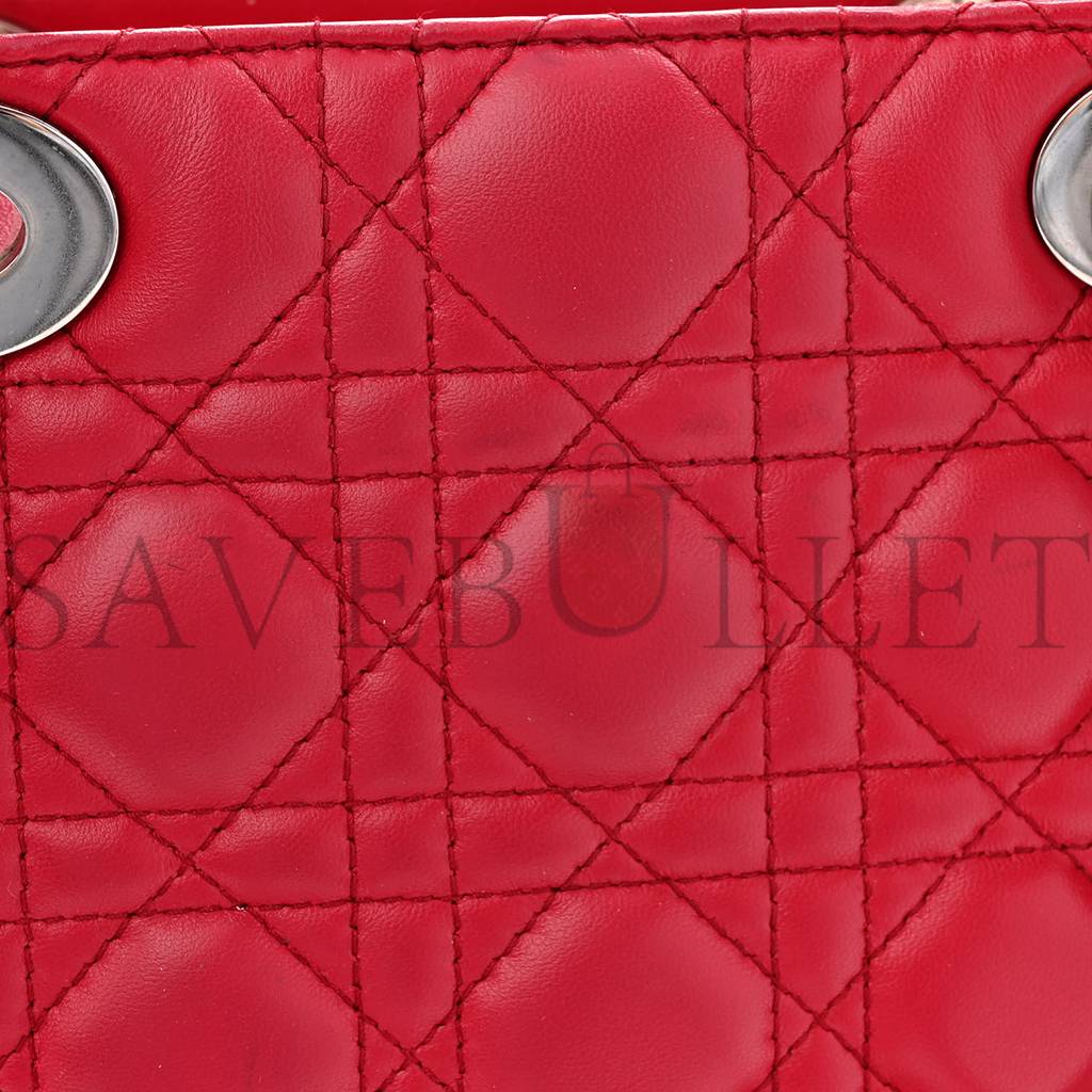 D*or lambskin cannage medium lady D*or red (23*20*12.1cm)