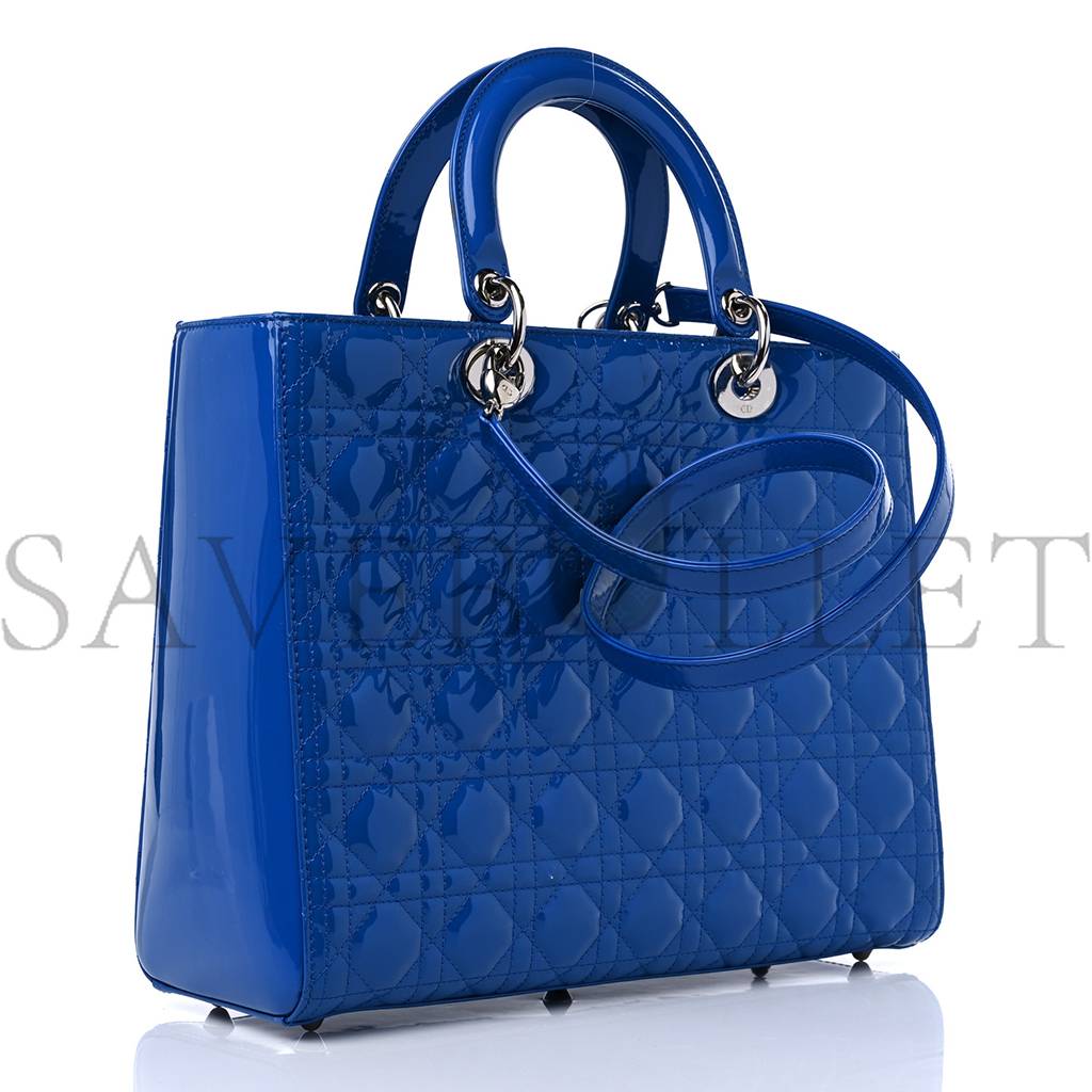 D*or patent cannage large lady D*or blue (32*25*11.4cm)