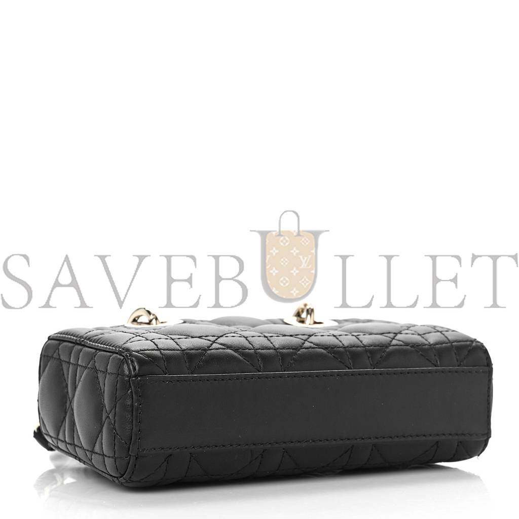 D*or lambskin cannage micro lady d-joy black (16*10*5.1cm)