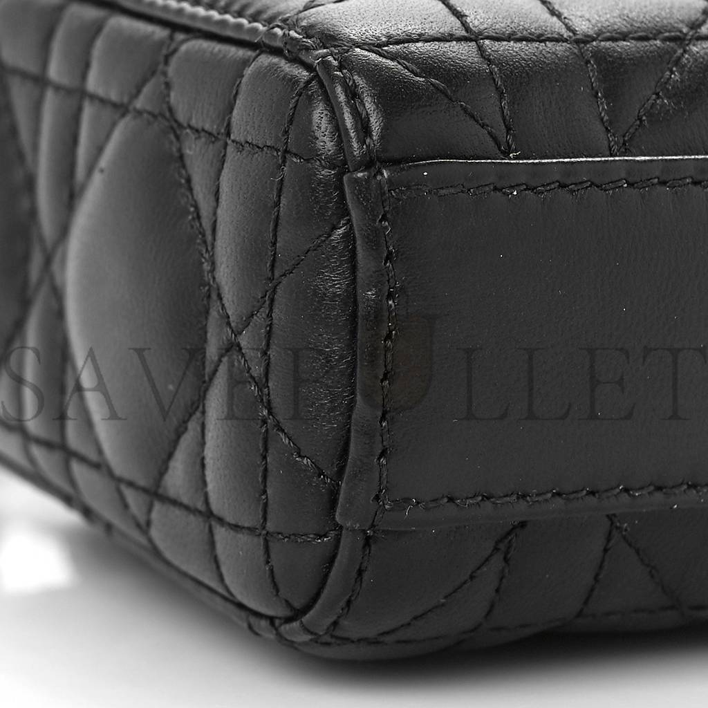 D*or lambskin cannage micro lady d-joy black (16*10*5.1cm)