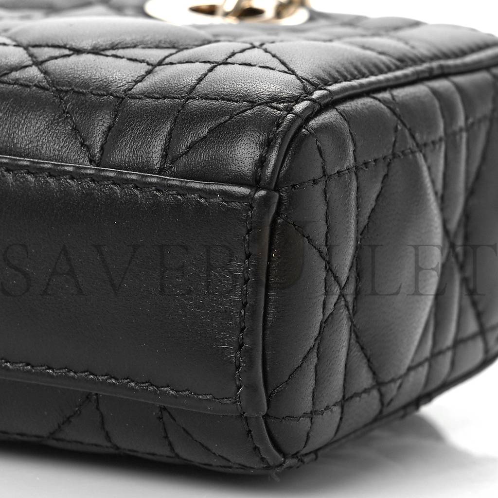 D*or lambskin cannage micro lady d-joy black (16*10*5.1cm)