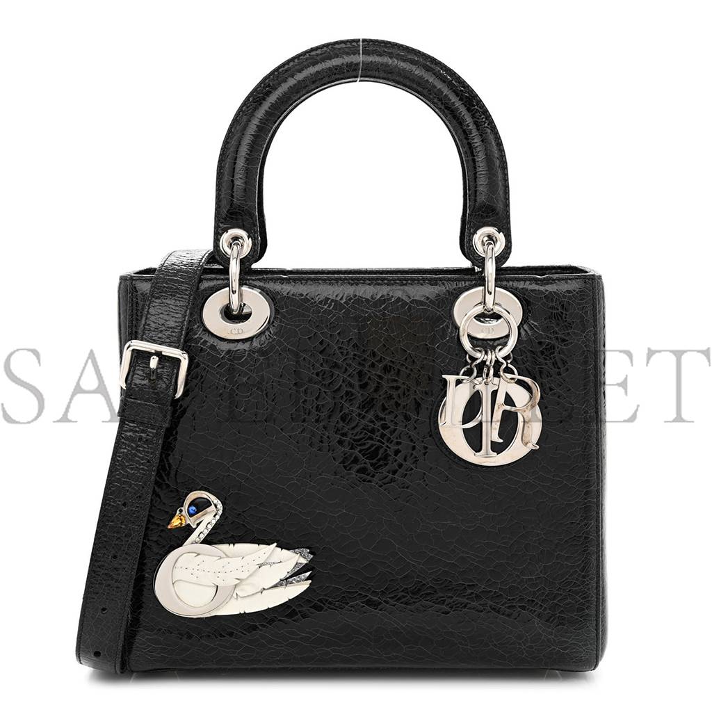 D*or ceramic effect deerskin jeweled swan lady D*or black (23*20*12.7cm)