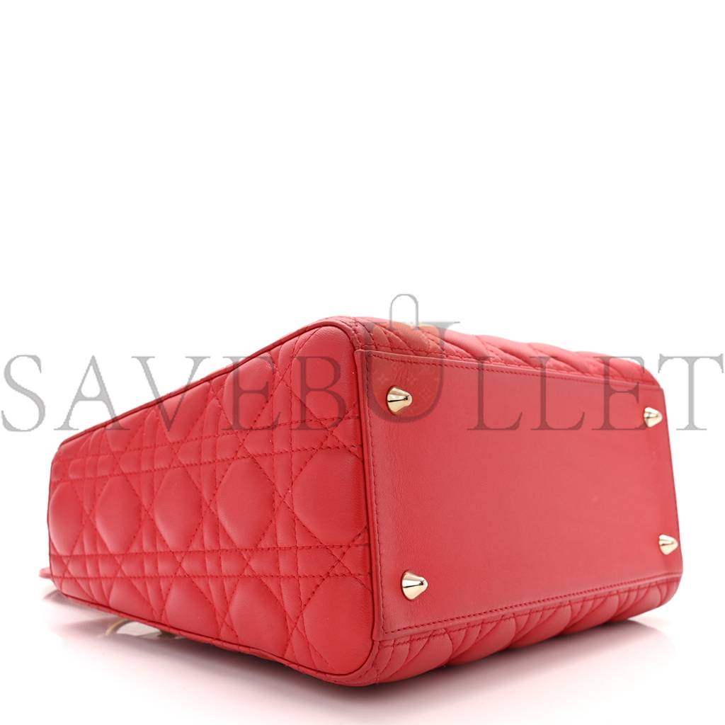 D*or lambskin cannage medium lady D*or red (23*20*12.1cm)