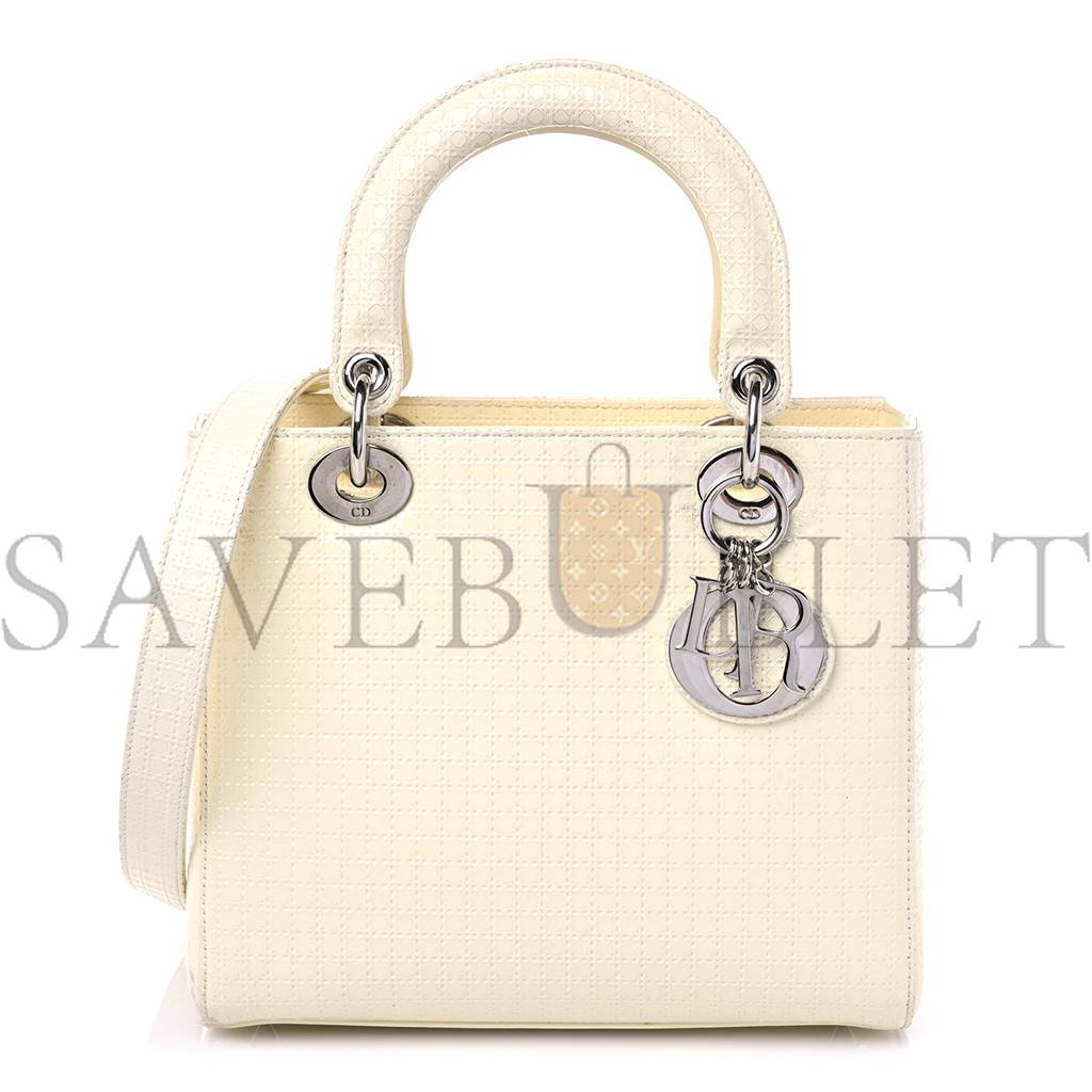 D*or patent micro-cannage mini lady D*or white (23*21*12.1cm)