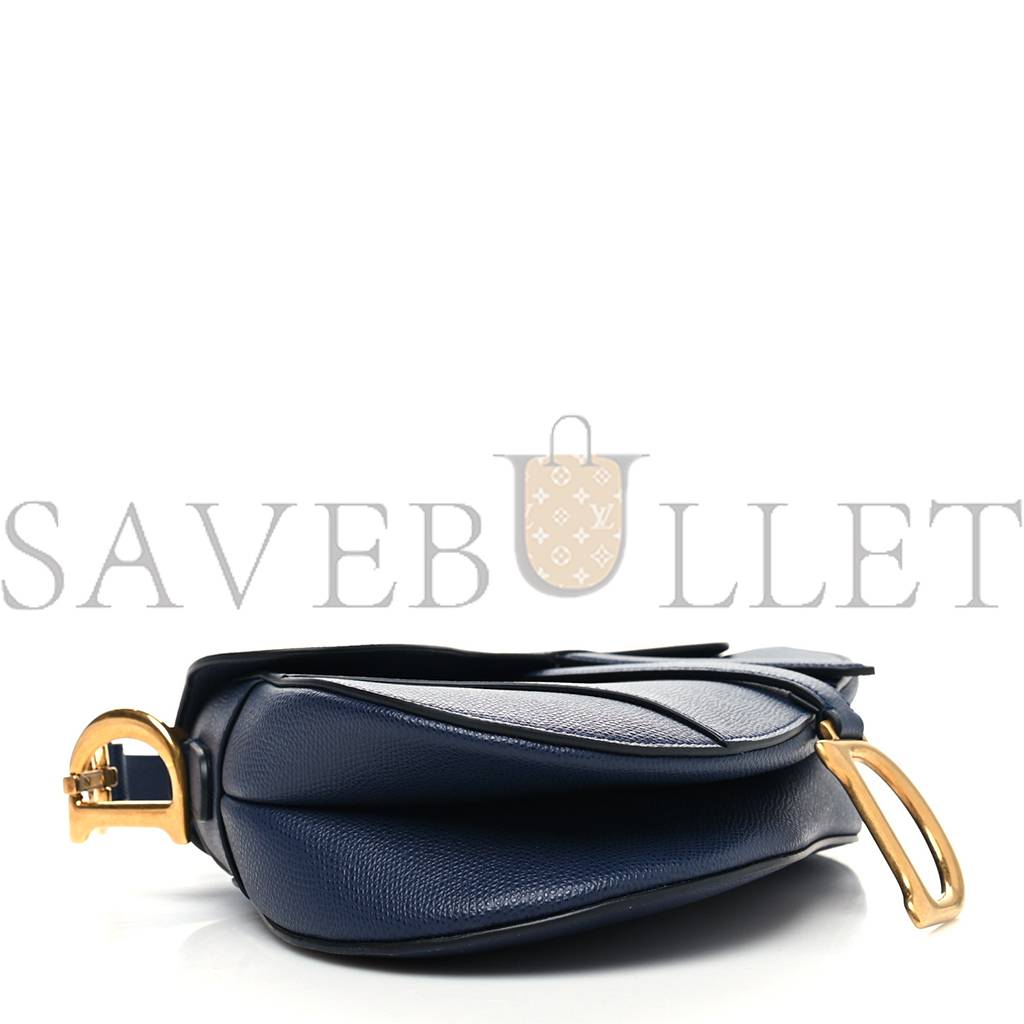 D*or grained calfskin saddle bag navy (23*20*6.4cm)