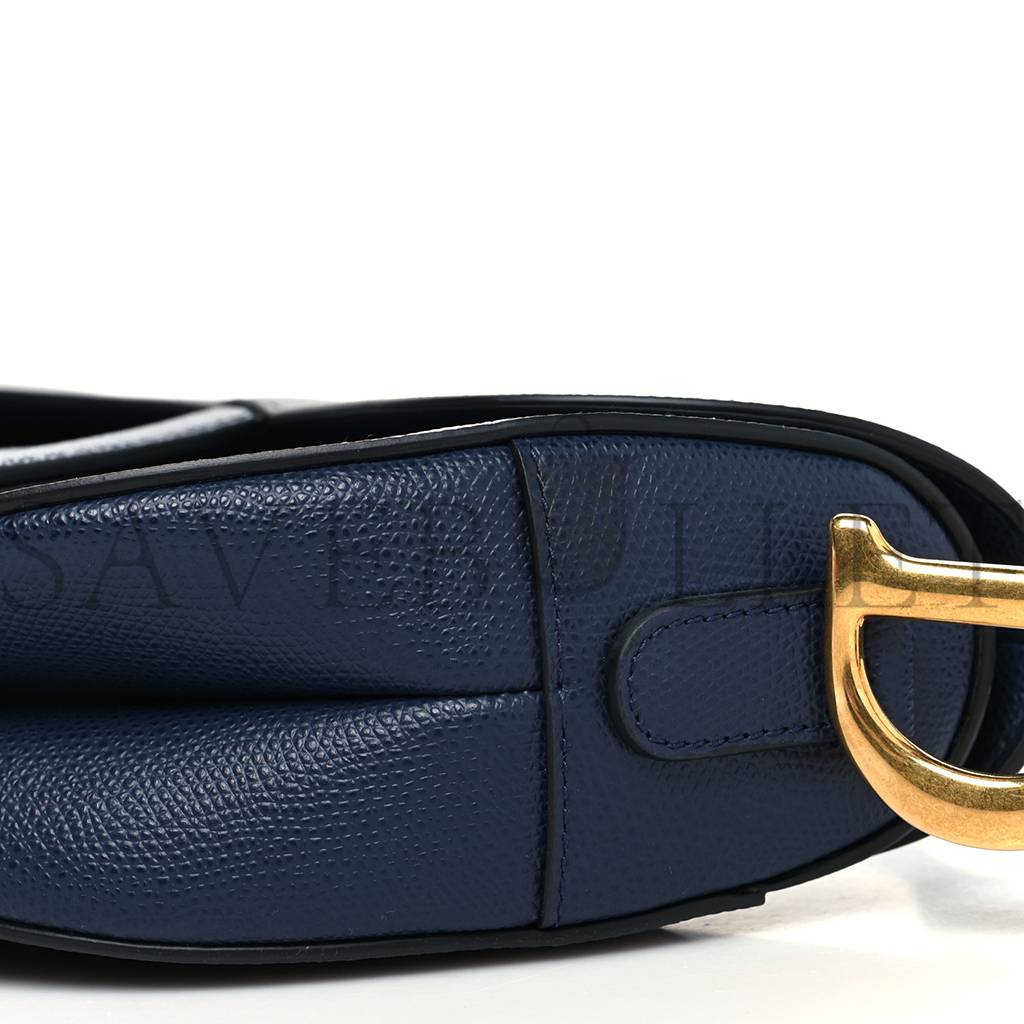 D*or grained calfskin saddle bag navy (23*20*6.4cm)