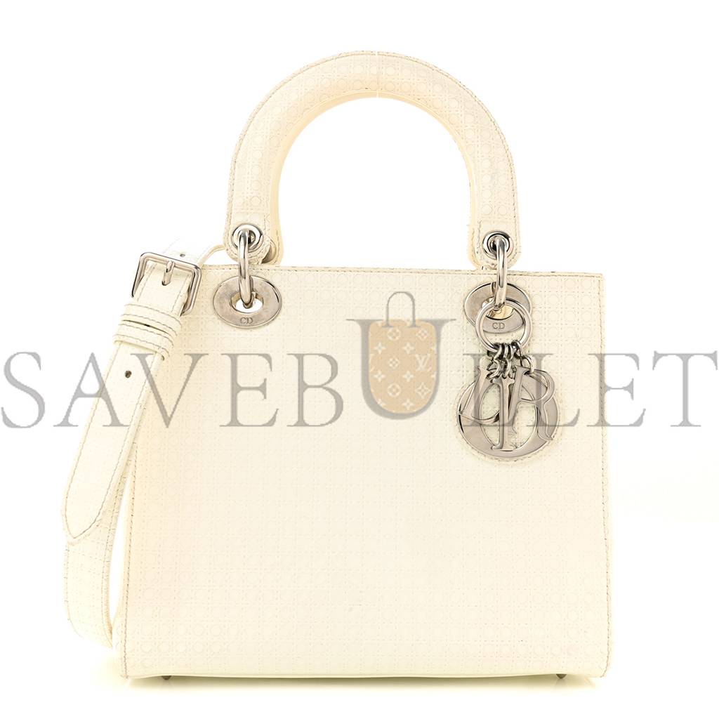 D*or patent micro-cannage medium lady D*or white (24*21*12.1cm)