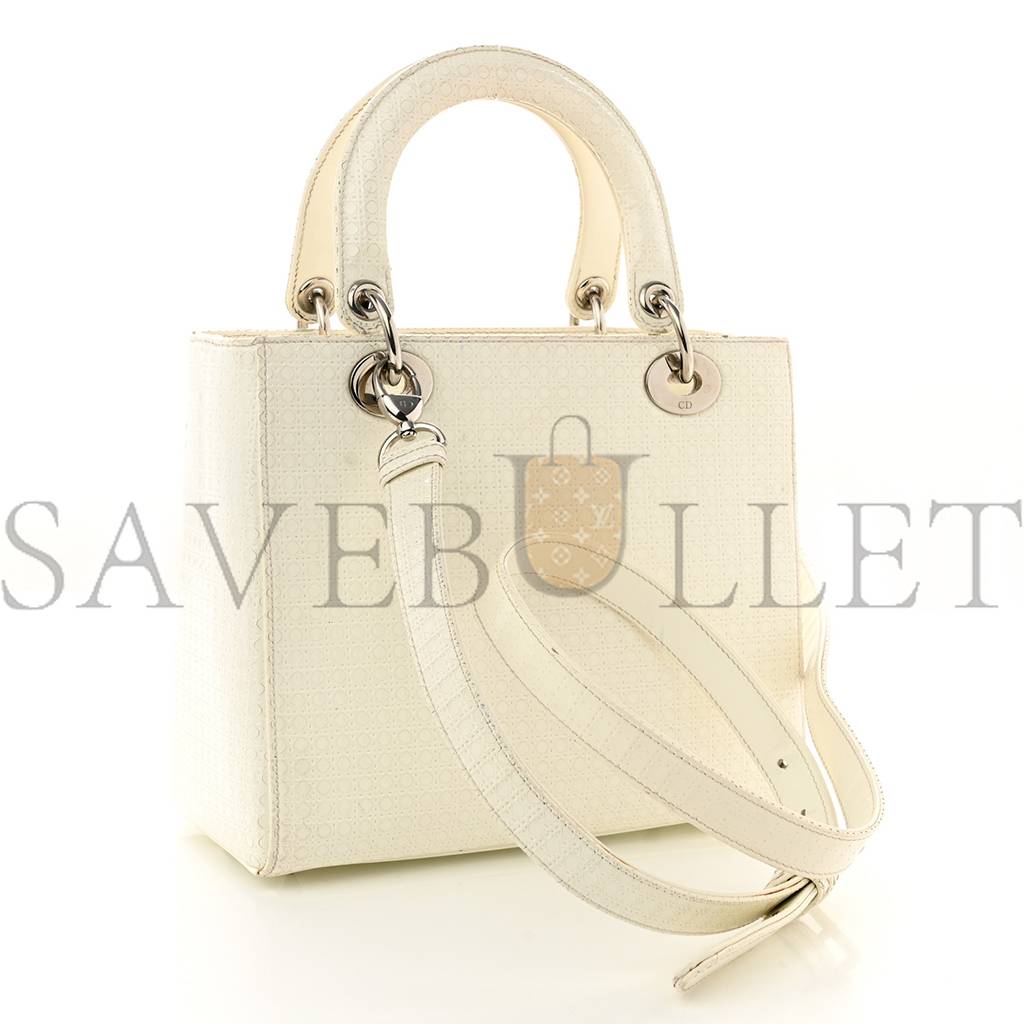 D*or patent micro-cannage medium lady D*or white (24*21*12.1cm)