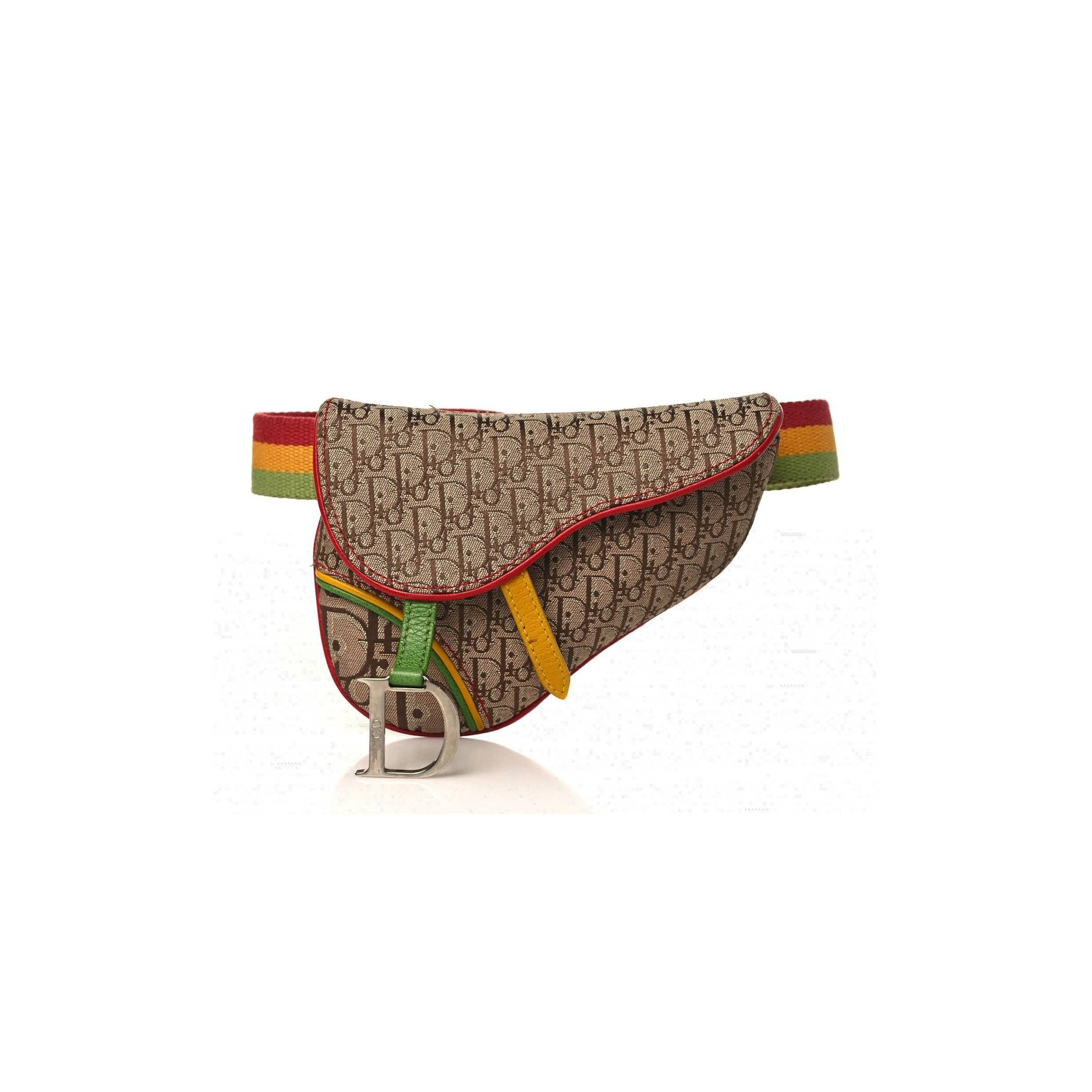 D*or monogram rasta saddle belt bag beige (17*13*2.5cm)