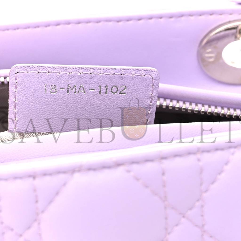 D*or lambskin cannage medium lady D*or purple (24*20*10.8cm)