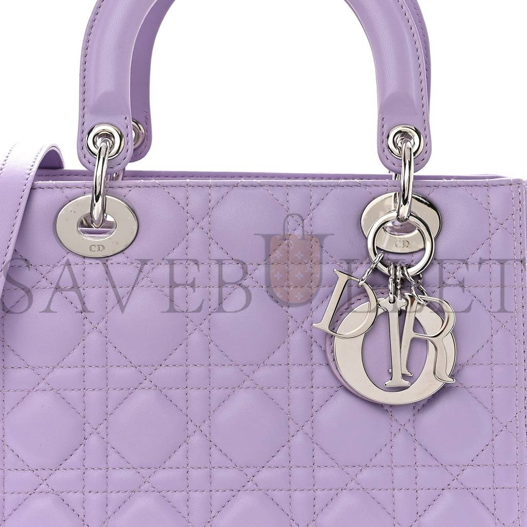 D*or lambskin cannage medium lady D*or purple (24*20*10.8cm)