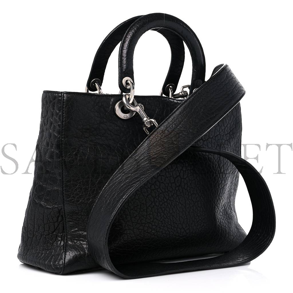 D*or canyon grained lambskin large lady D*or black (32*23*12.1cm)