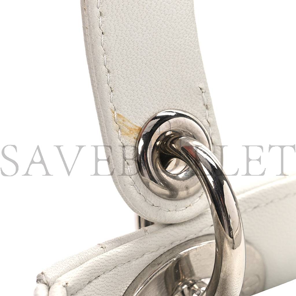 D*or lambskin cannage mini lady D*or white (17*15*7.6cm)