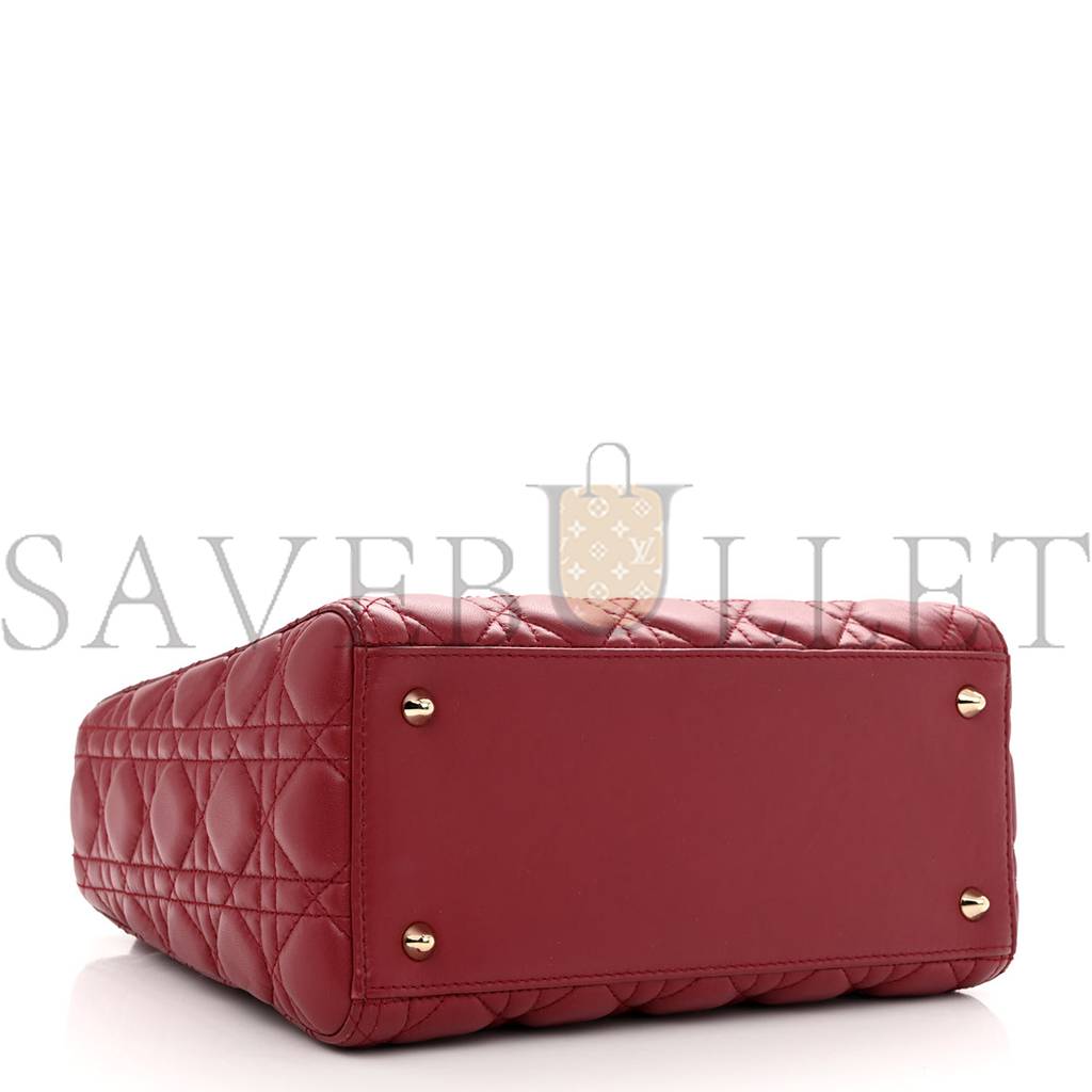 D*or lambskin cannage medium lady D*or red (23*20*12.1cm)