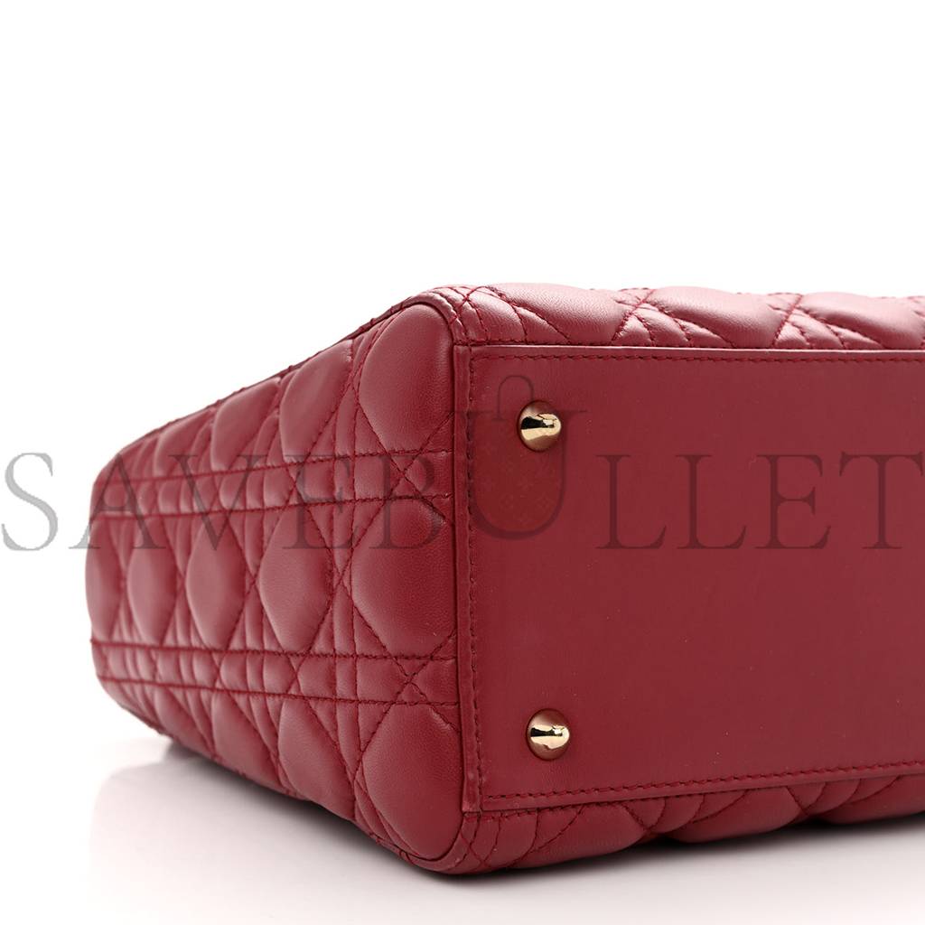 D*or lambskin cannage medium lady D*or red (23*20*12.1cm)