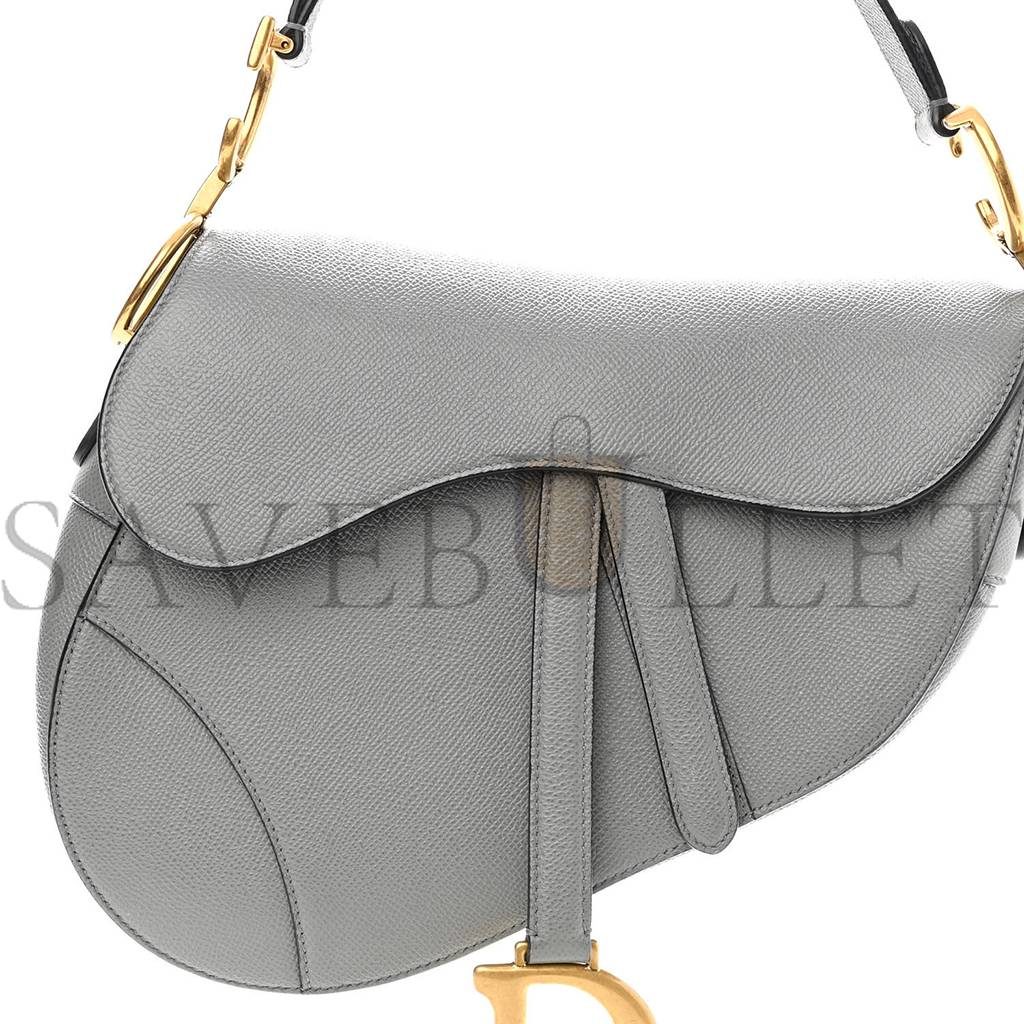 D*or grained calfskin saddle bag grey (24*22*7cm)