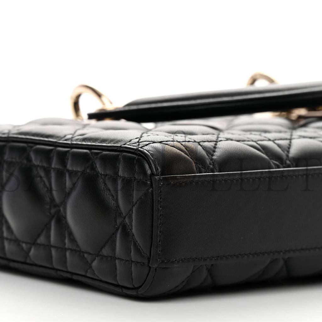 D*or lambskin cannage lady d-joy black (25*14*5.7cm)