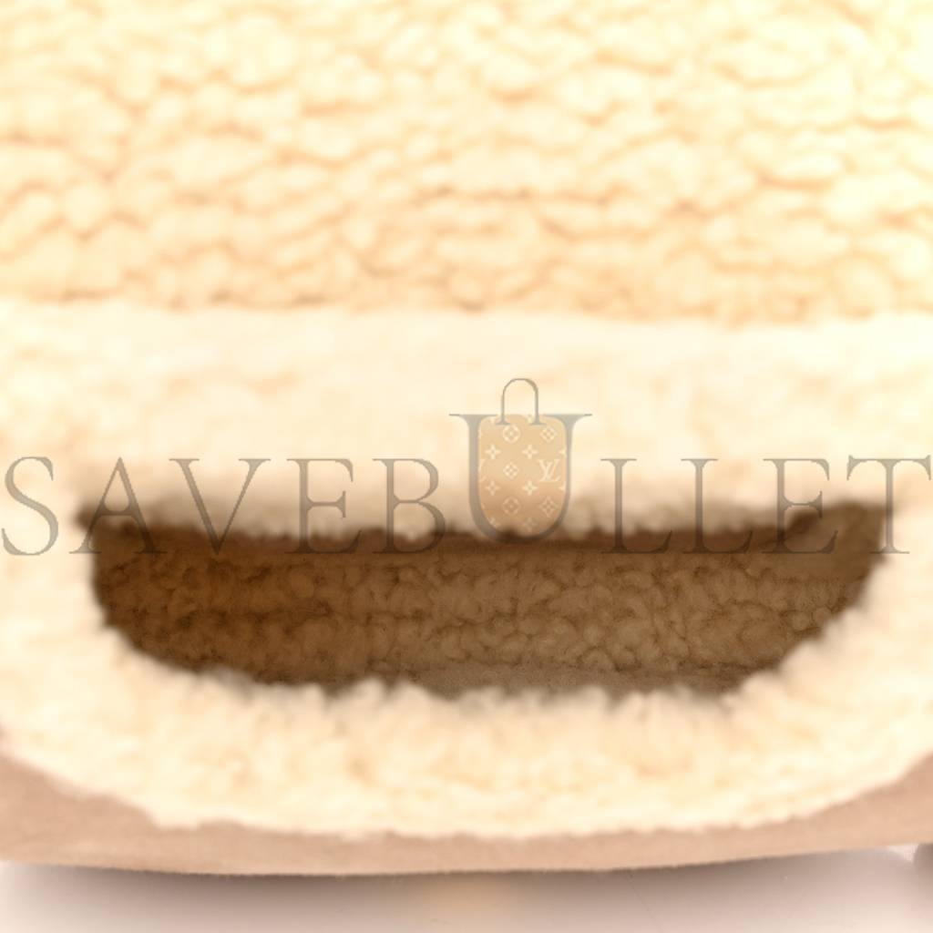 D*or suede shearling small bobby flap beige (17*17*5.7cm)