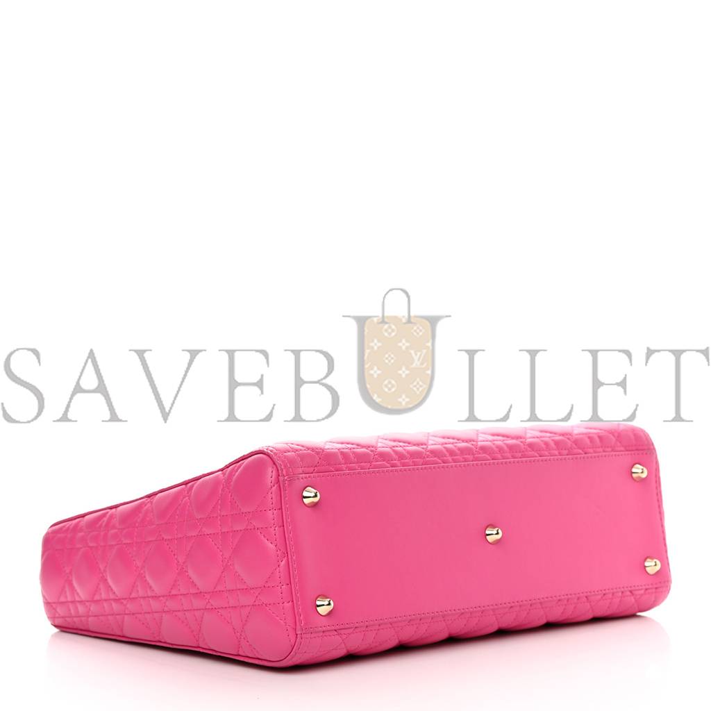 D*or lambskin cannage large lady D*or fuchsia (32*25*8.9cm)