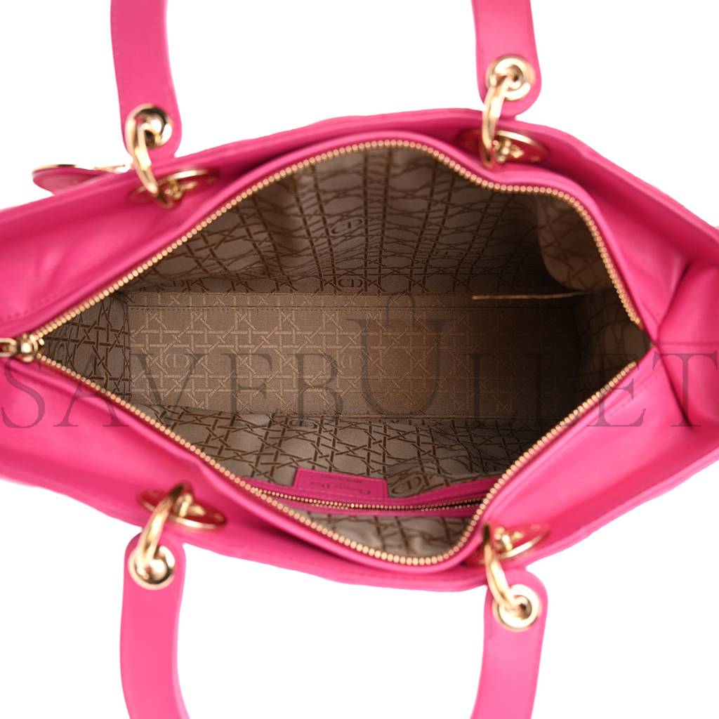 D*or lambskin cannage large lady D*or fuchsia (32*25*8.9cm)