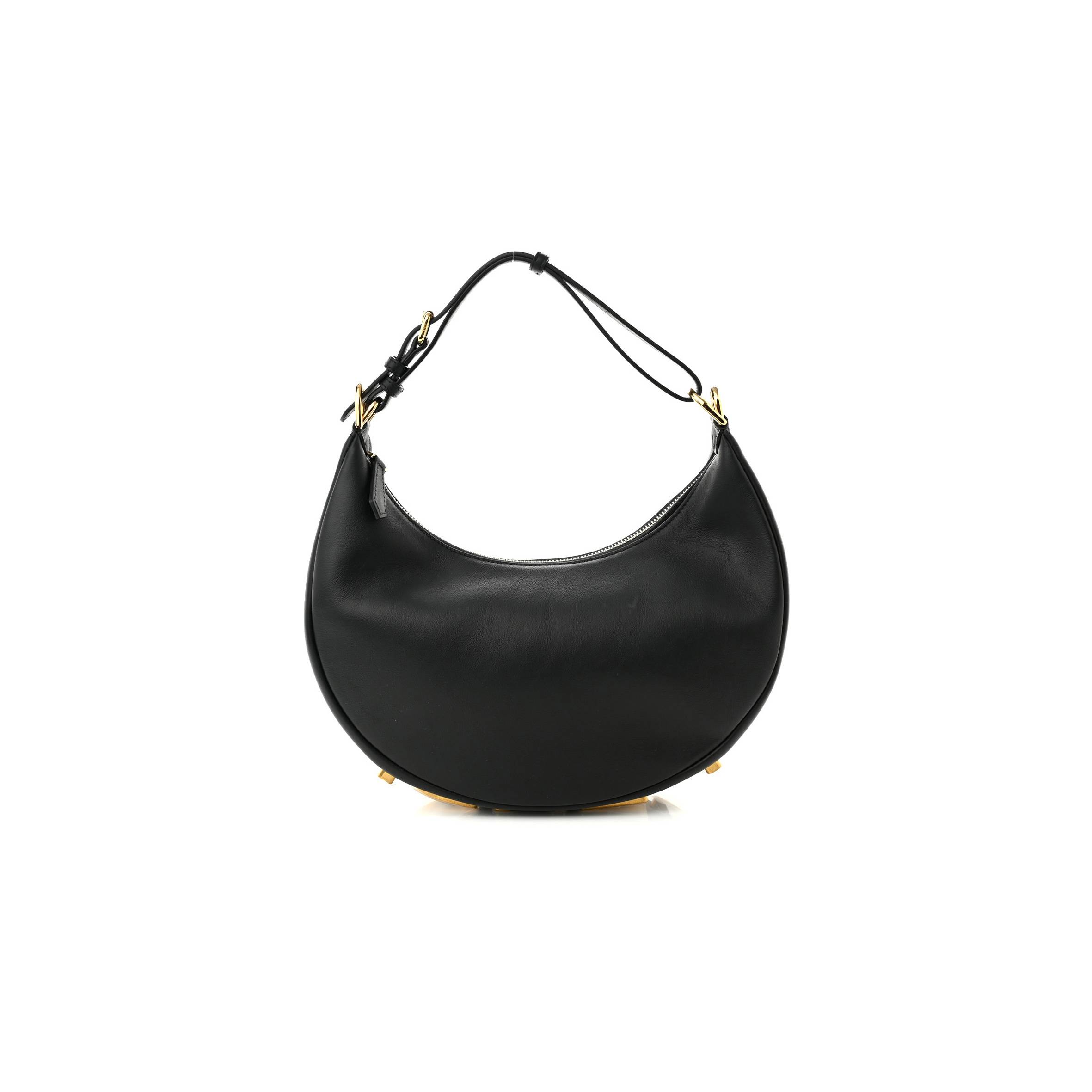 F**di vitello grace matte small F**digraphy hobo bag black (28*24*9cm)