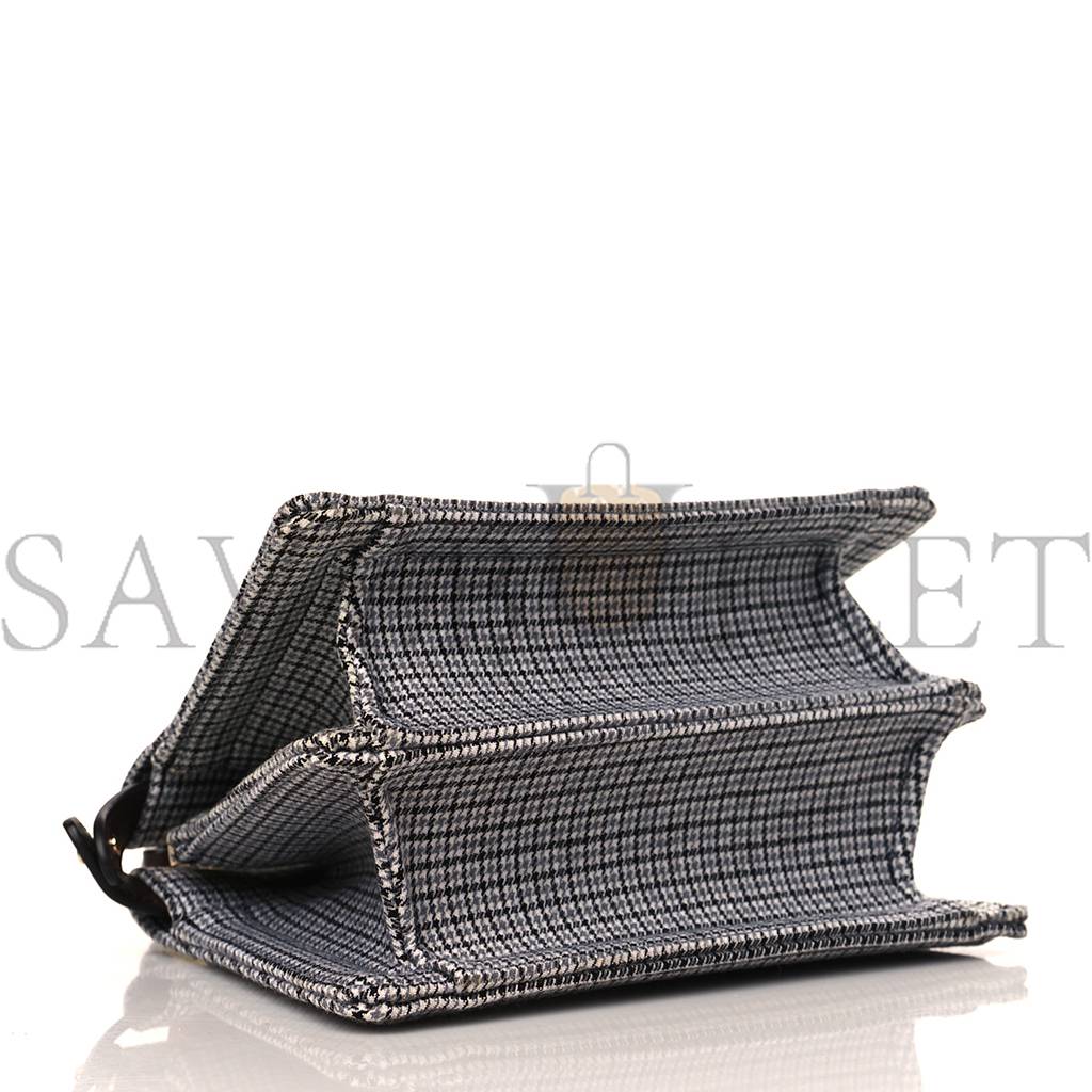 F**di wool fabric jacquard cuoio houndstooth ff 1974 petite peekaboo i see u satchel grey black (20*15*11cm)