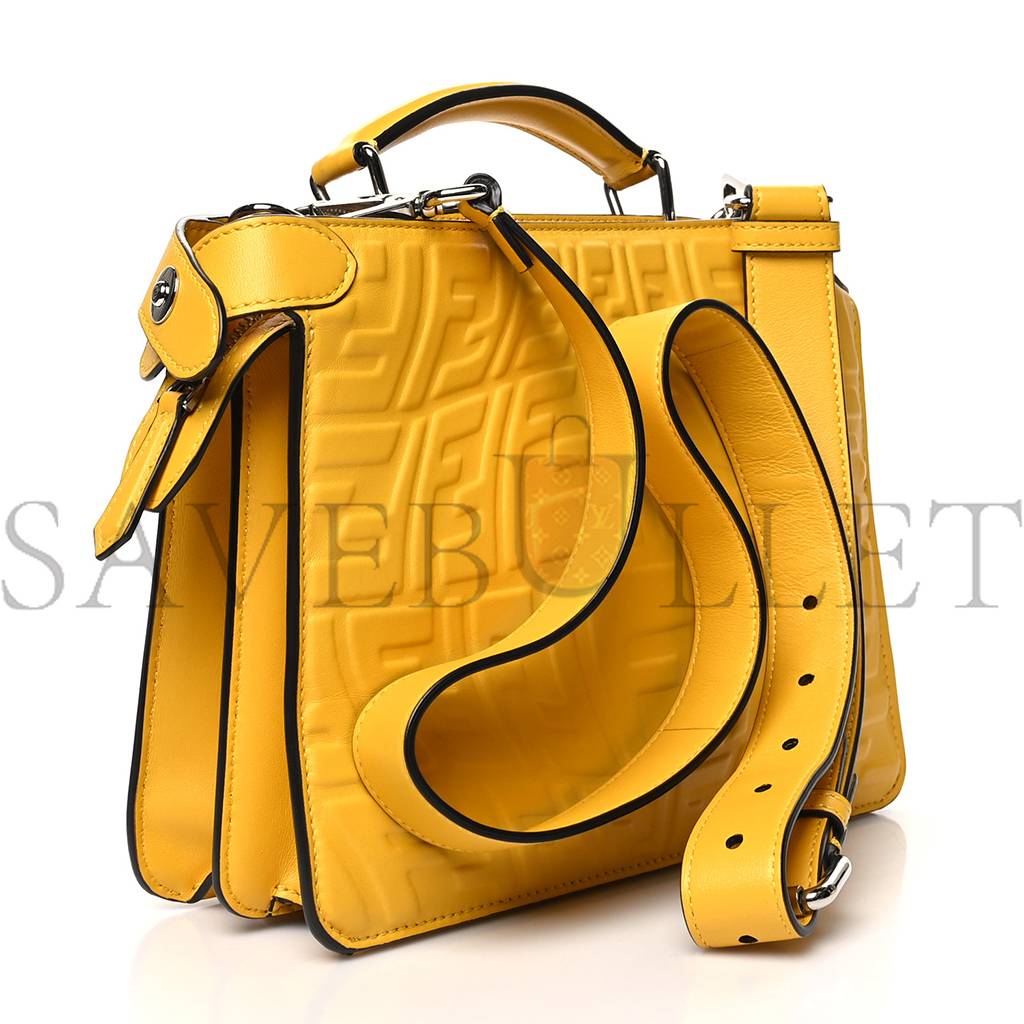 F**di x sarah coleman nappa ff fish eye embossed mini peekaboo i see u satchel mimosa (25*20*10cm)