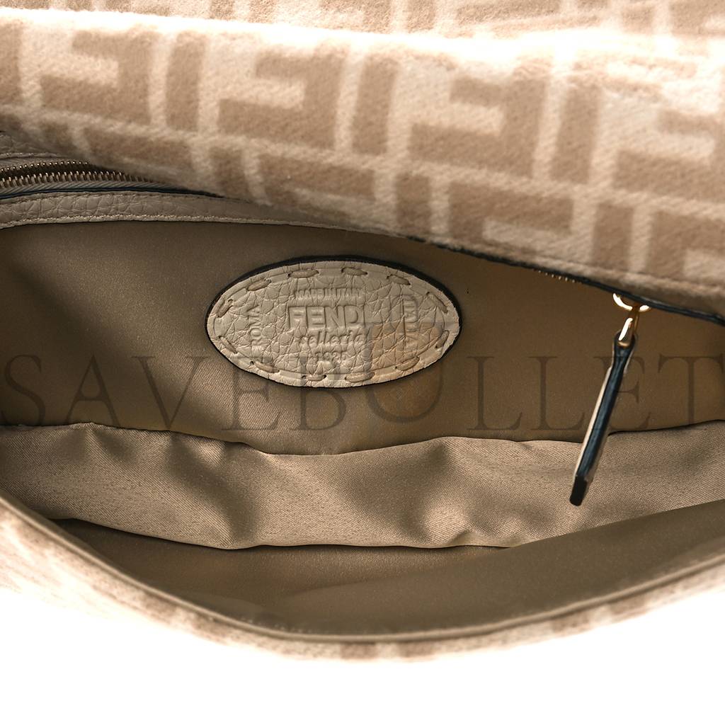 F**di wool cuoio romano selleria ff 1974 baguette 1997 beige cammello camelia (27*15*4cm)