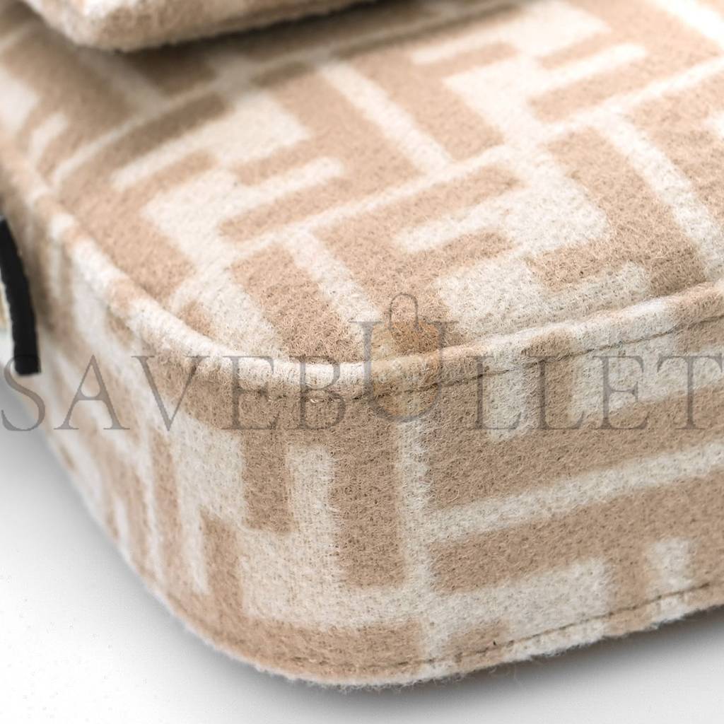 F**di wool cuoio romano selleria ff 1974 baguette 1997 beige cammello camelia (27*15*4cm)