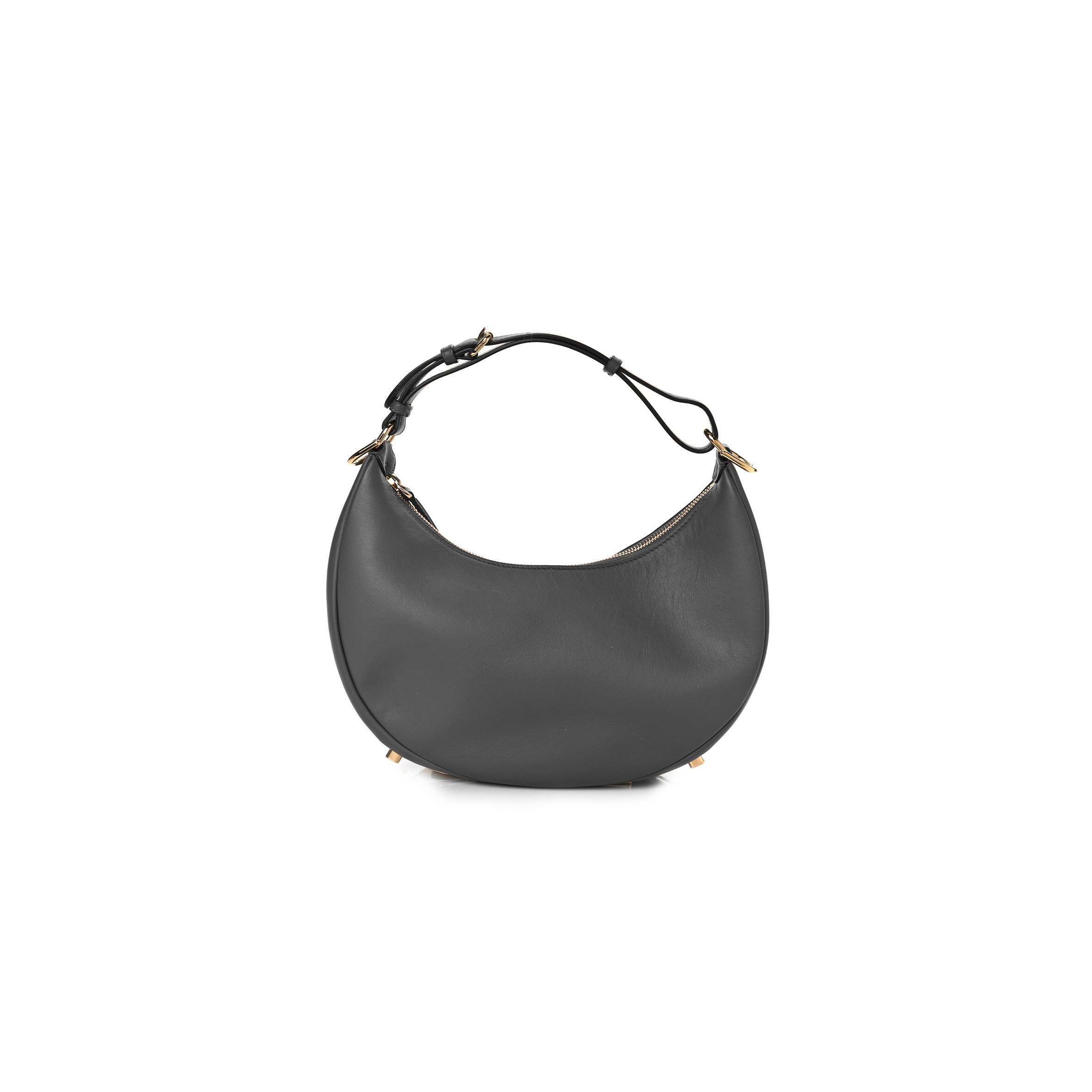 F**di vitello grace matte small F**digraphy hobo bag anthracite (27*17*9cm)