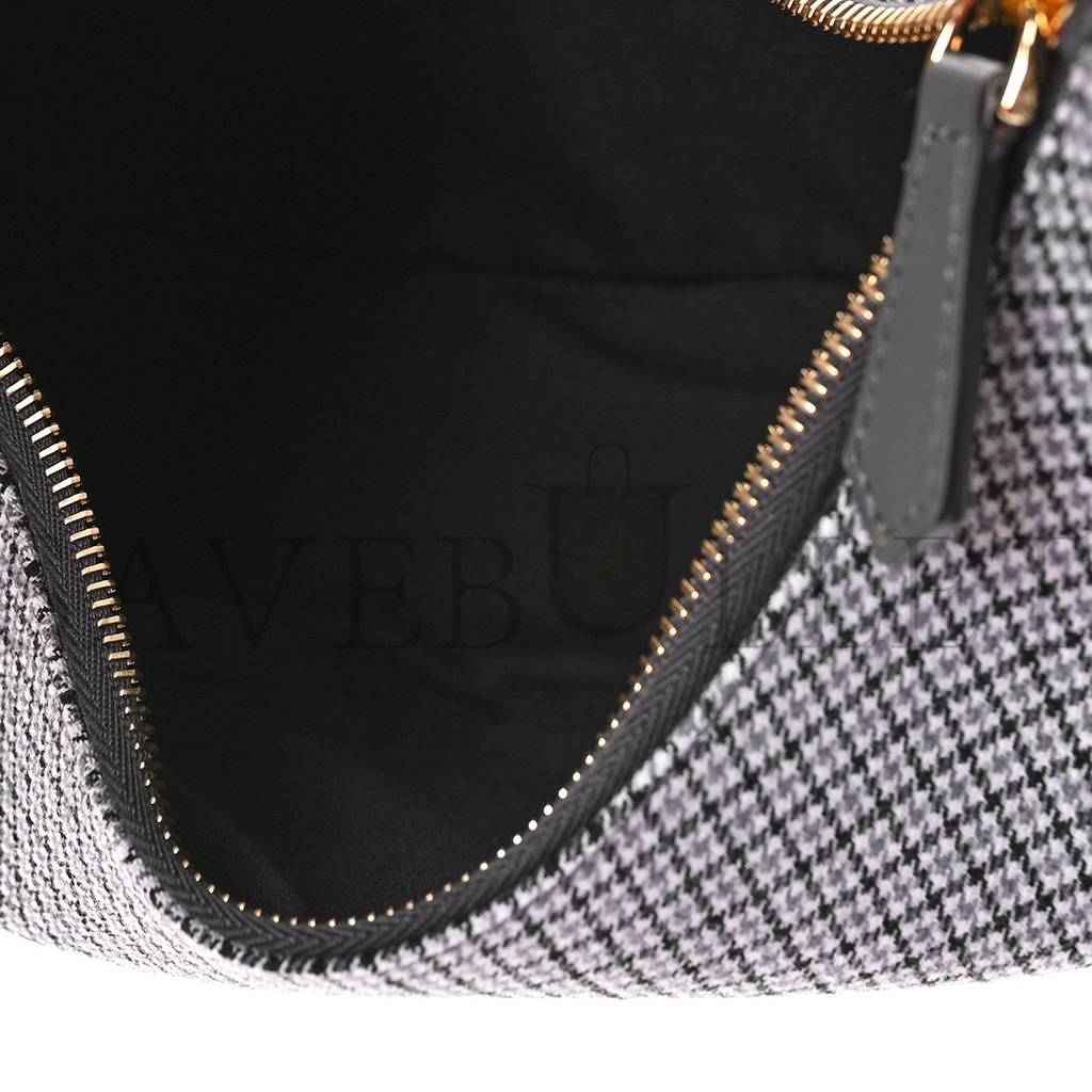 F**di wool houndstooth small F**digraphy hobo bag grigio anthracite (28*23*8cm)