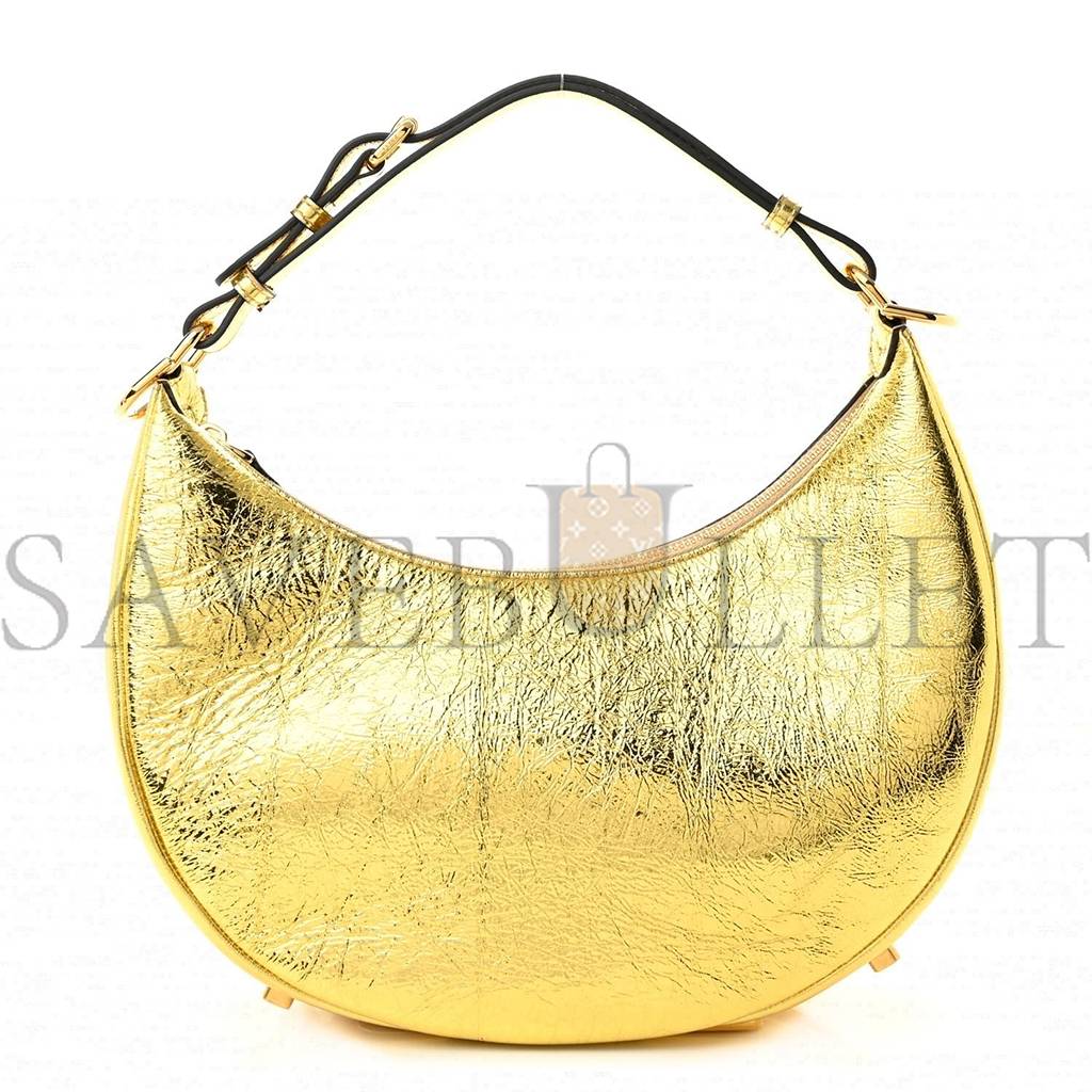 F**di laminated craquele lambskin small F**digraphy hobo gold (27*23*10cm)