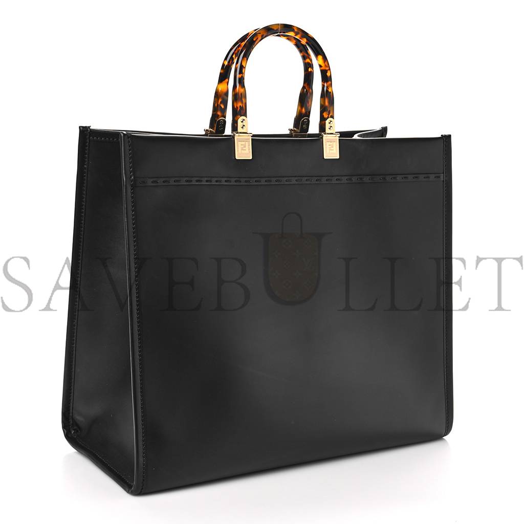 F**di vitello king plexiglass large F**di sunshine shopper tote black (41*34*18cm)