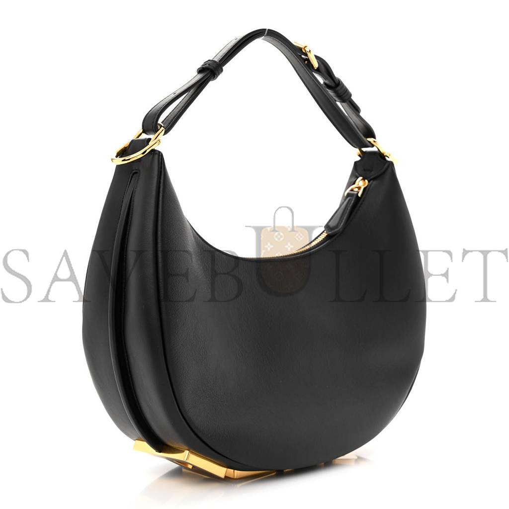 F**di vitello grace matte small F**digraphy hobo bag black (28*23*10cm)