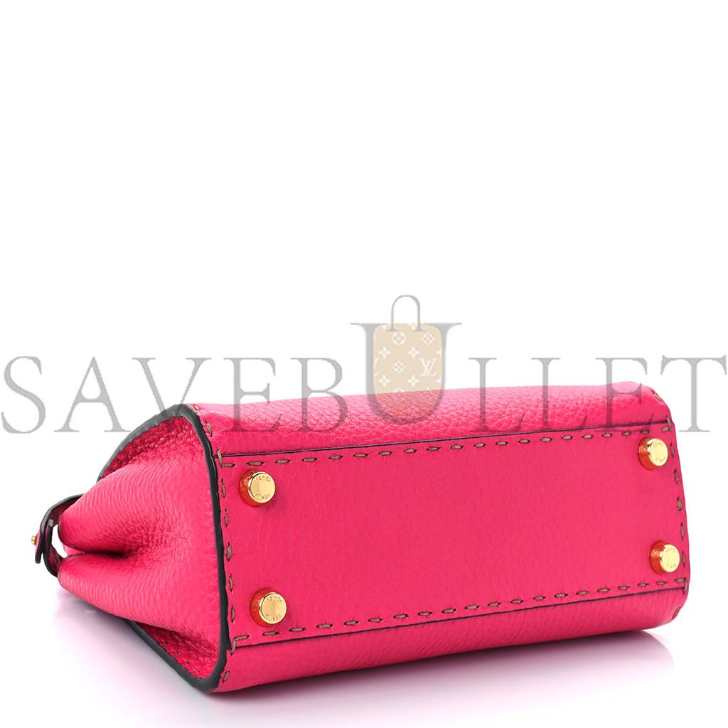 F**di cuoio romano selleria mini peekaboo iconic satchel fuxia (23*19*11cm)