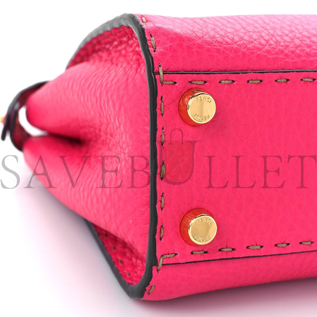 F**di cuoio romano selleria mini peekaboo iconic satchel fuxia (23*19*11cm)