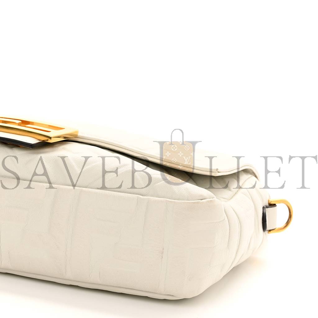 F**di nappa ff 1974 embossed baguette white (25*20*8cm)