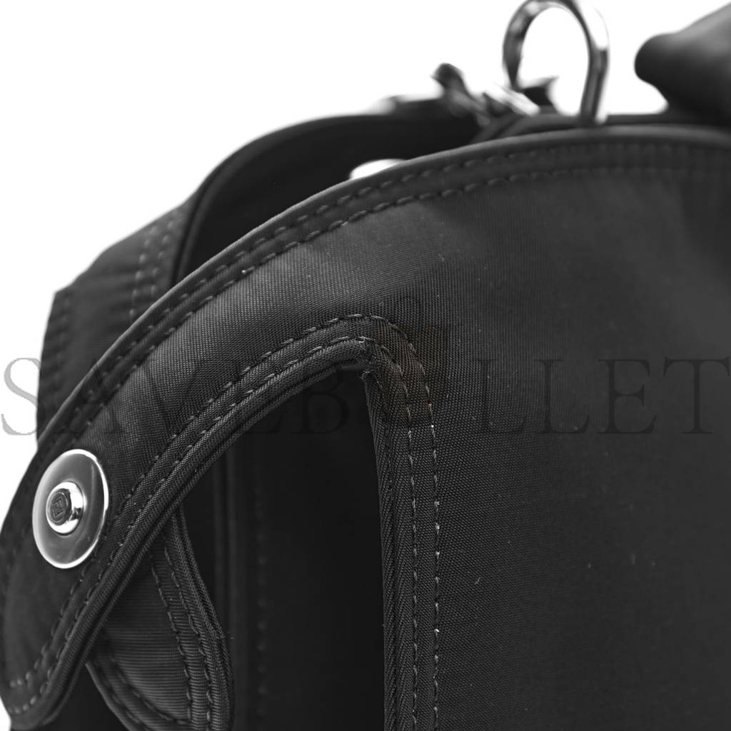 F**di nylon vitello cover logo embossed medium peekaboo i see u satchel black white (38*29*11cm)