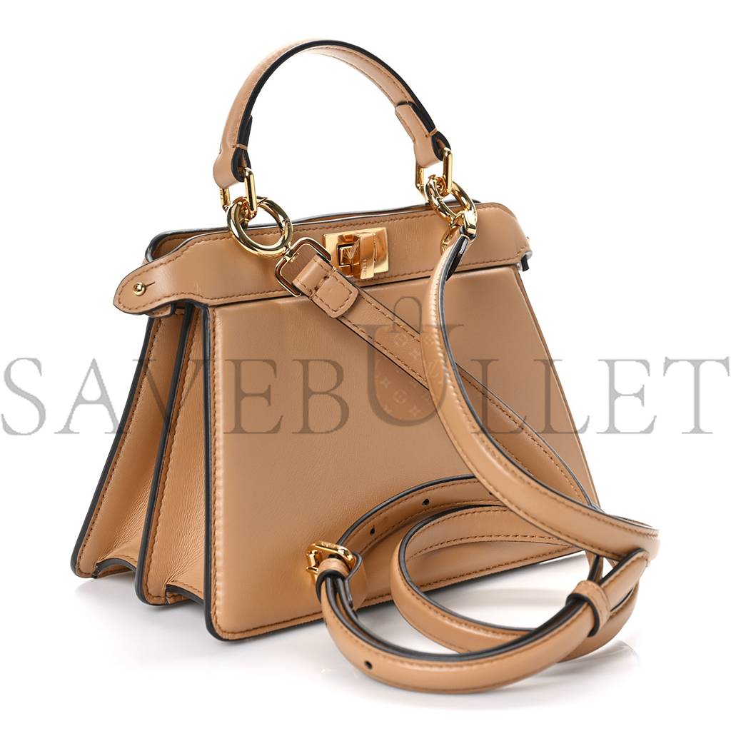 F**di shiny nappa petite peekaboo i see u satchel miele scuro (20*15*9cm)