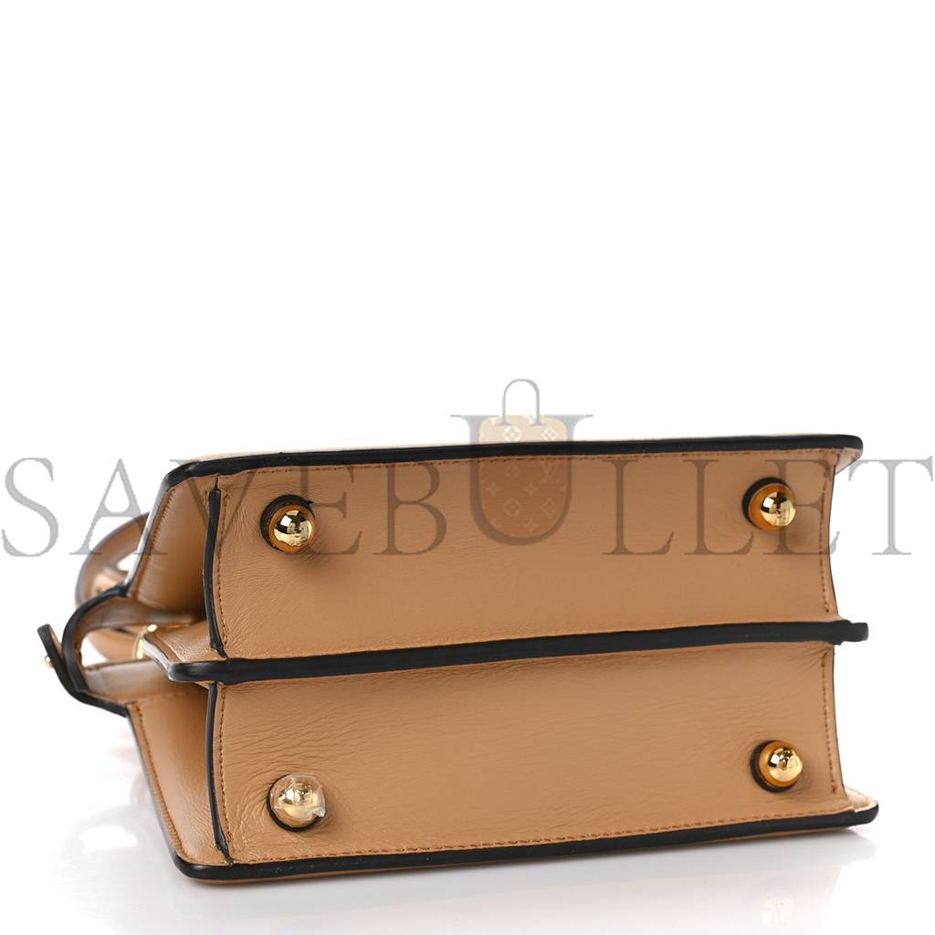 F**di shiny nappa petite peekaboo i see u satchel miele scuro (20*15*9cm)