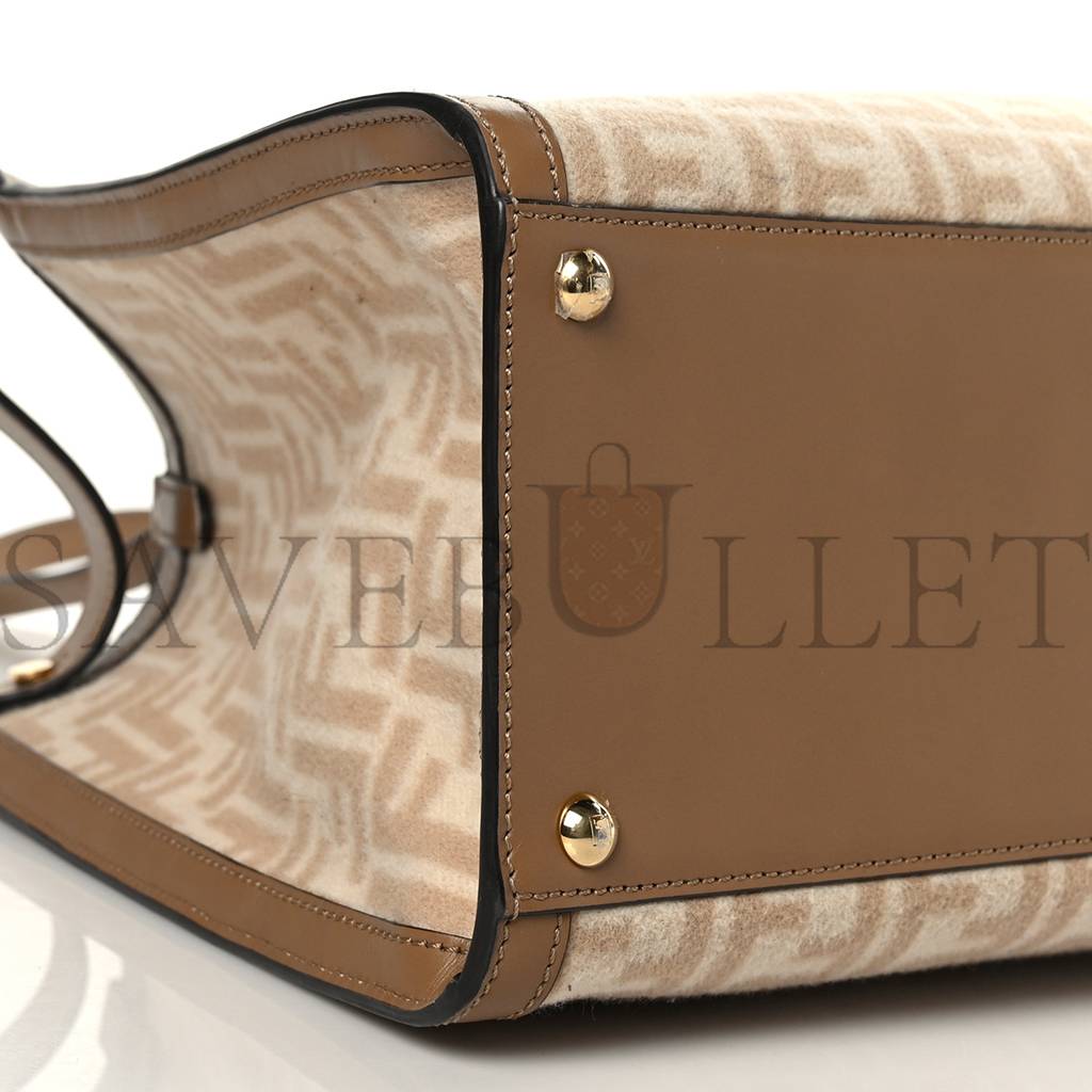 F**di wool vitello king seta ff 1974 medium peekaboo x-tote beige cammello sand (41*29*15cm)