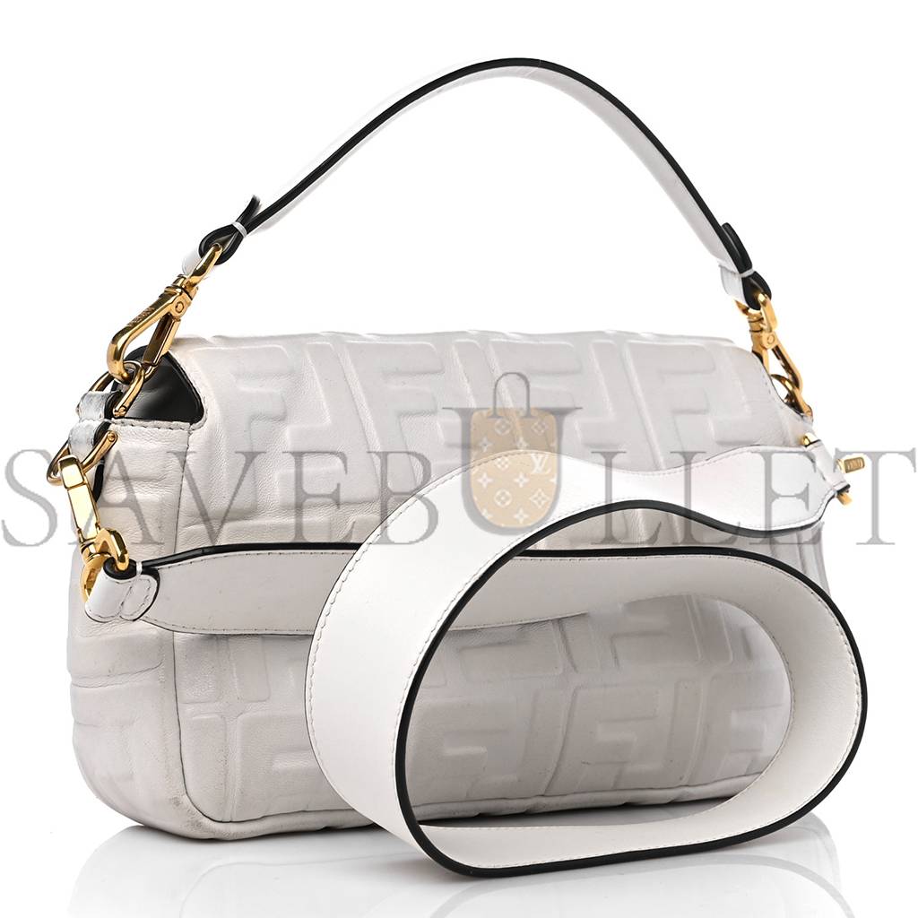 F**di nappa ff 1974 embossed baguette white (27*15*5cm)