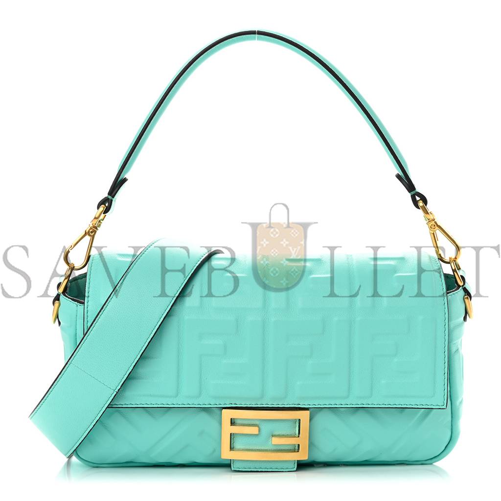 F**di nappa ff 1974 embossed baguette spring turquoise (27*15*5cm)