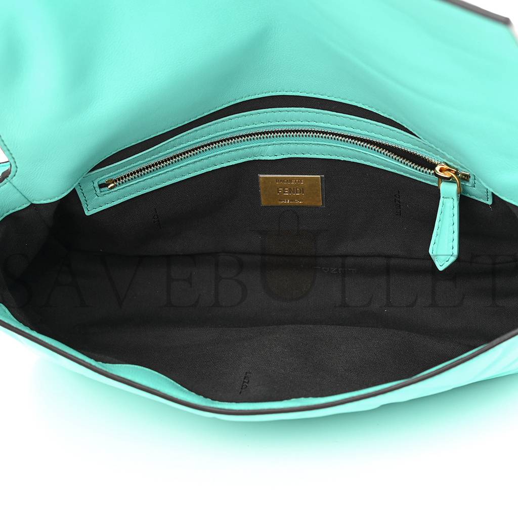 F**di nappa ff 1974 embossed baguette spring turquoise (27*15*5cm)