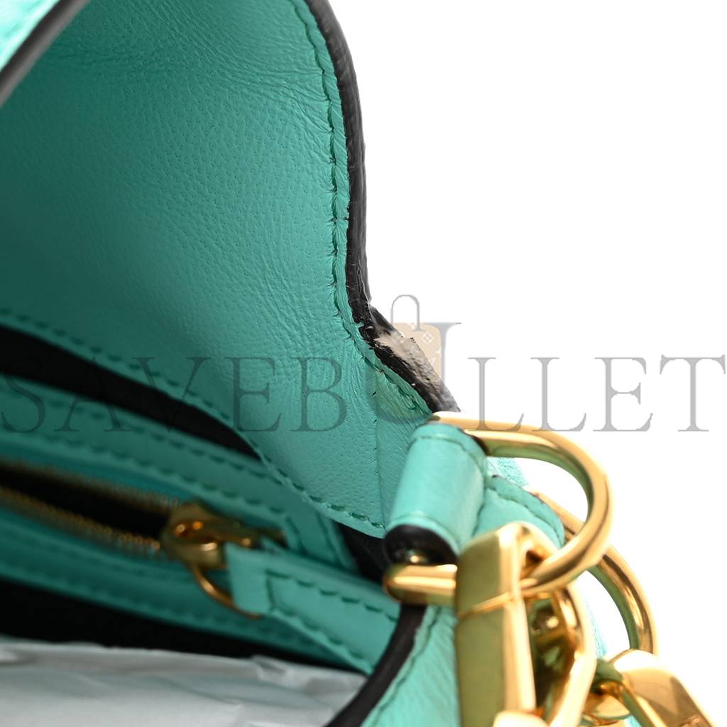 F**di nappa ff 1974 embossed baguette spring turquoise (27*15*5cm)