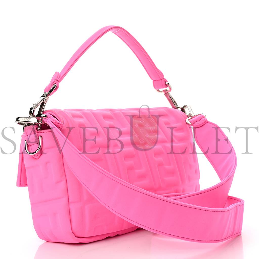 F**di lycra ff 1974 embossed baguette rosa fluo (27*17*5cm)