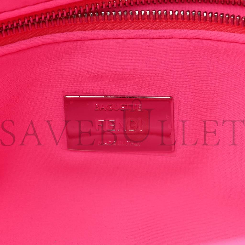 F**di lycra ff 1974 embossed baguette rosa fluo (27*17*5cm)