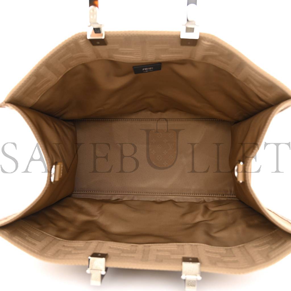 F**di technical fabric plexiglass ff medium F**di sunshine shopper tote sand (41*34*19cm)