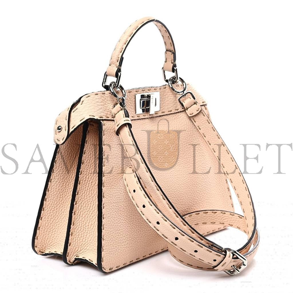 F**di cuoio romano selleria chamois small peekaboo i see u satchel cipria (27*20*11cm)